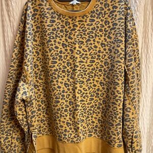 Z Supply Mustard Leopard Print Top